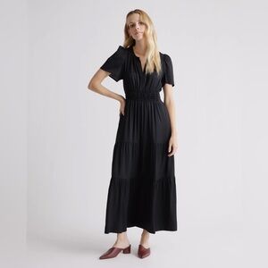 New Washable Stretch Silk Tiered
Maxi Dress size medium